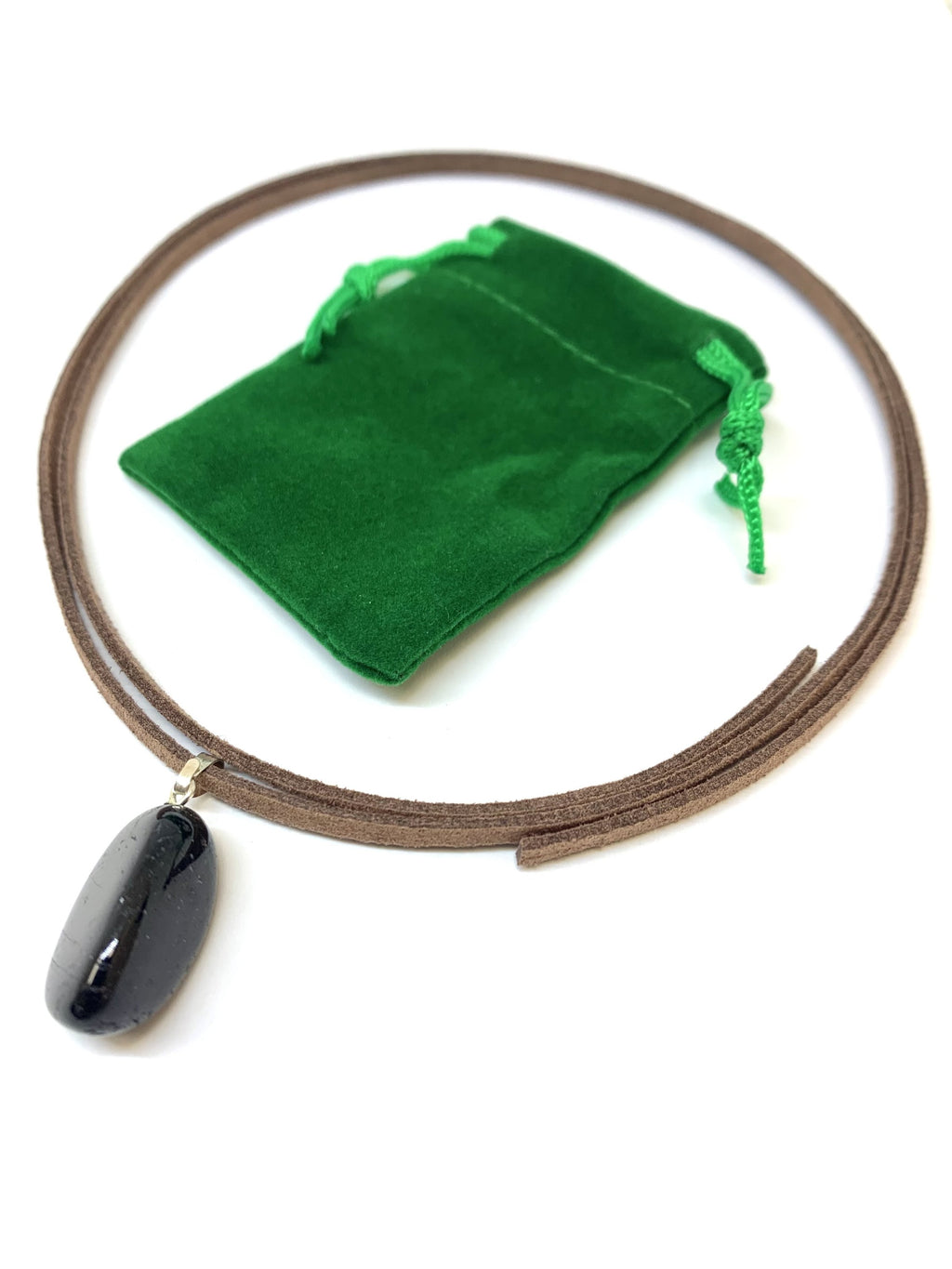 Black Tourmaline Tumbled Pendant | Protective Energy | WorthyVibe
