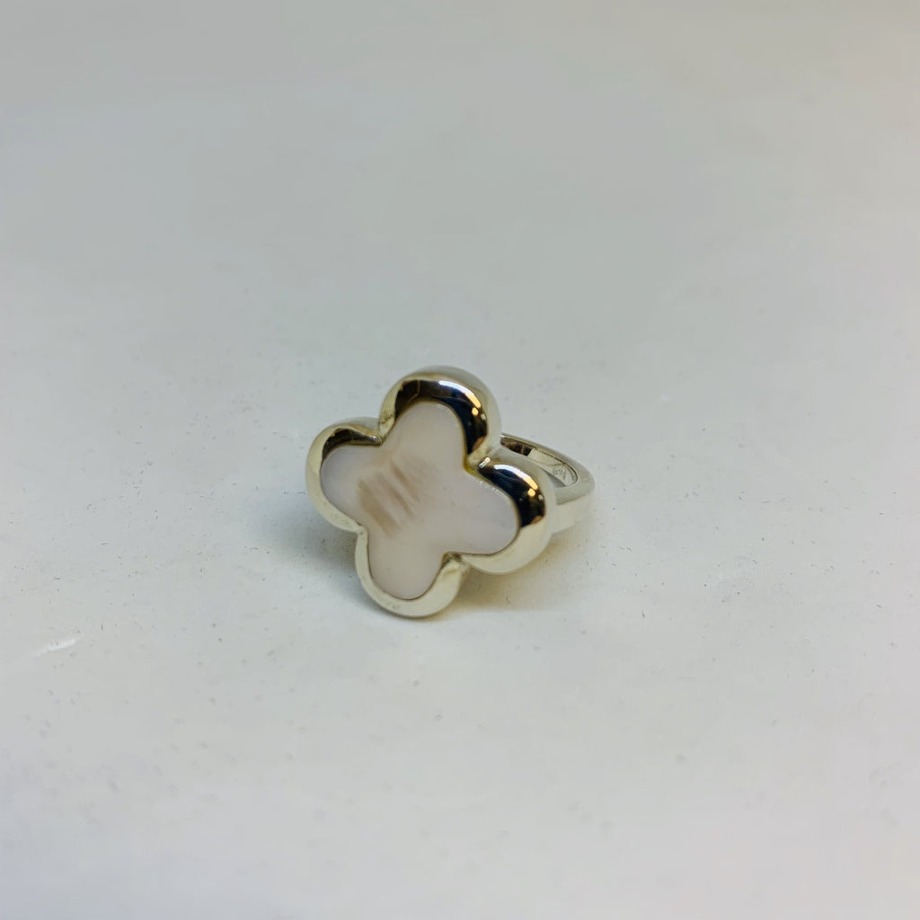 Mother of Pearl Flower Ring | Sterling Silver | Emotional Balance