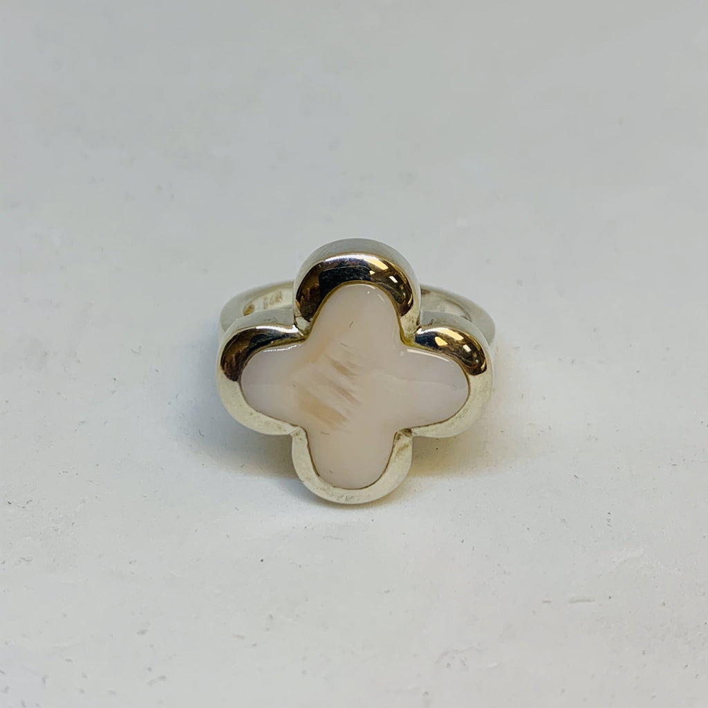 Mother of Pearl Flower Ring | Sterling Silver | Emotional Balance