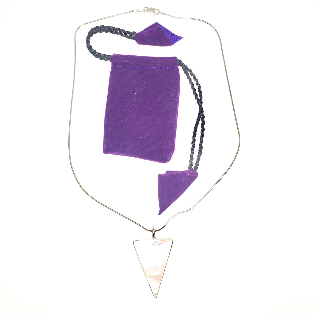 Triangle Mother of Pearl Necklace | Sterling Silver | Calming Protecti