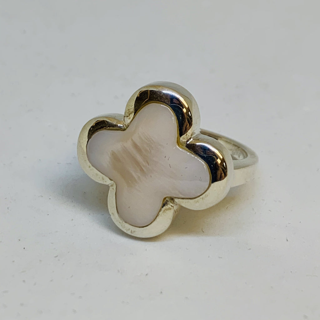 Mother of Pearl Flower Ring | Sterling Silver | Emotional Balance