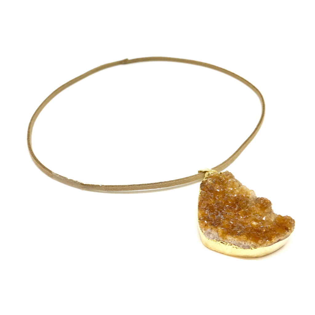 Citrine Cluster Pendant | Gold Plated | Prosperity | WorthyVibe