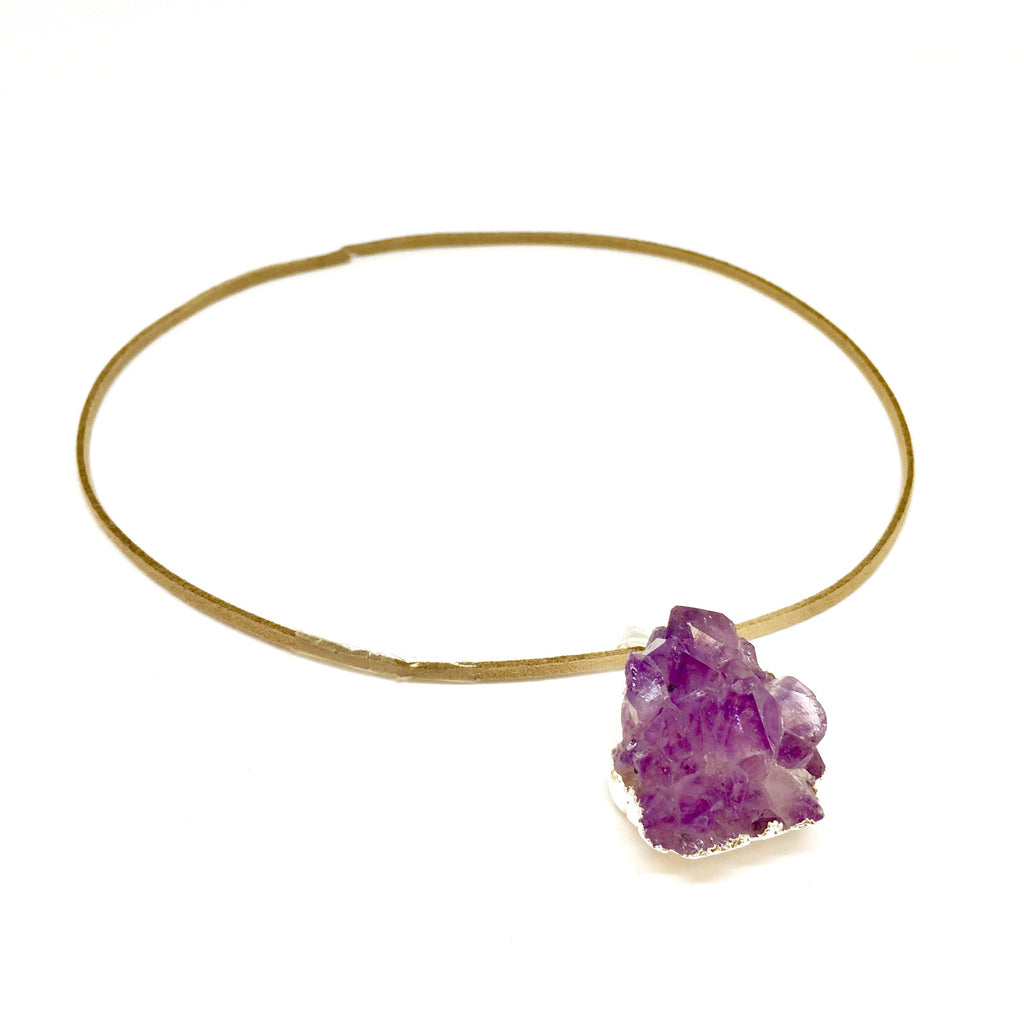 Amethyst Cluster Pendant | Violet Flame Healing | WorthyVibe