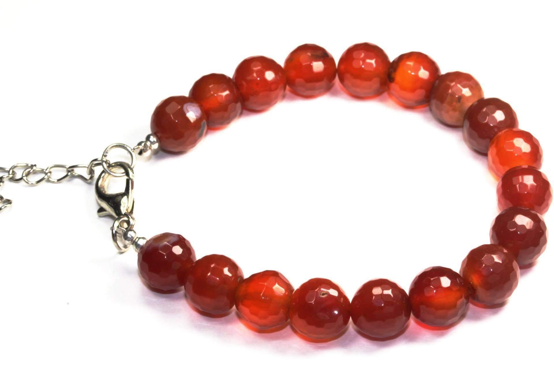 Carnelian Faceted Stone Bracelet - Crystals & Gemstones