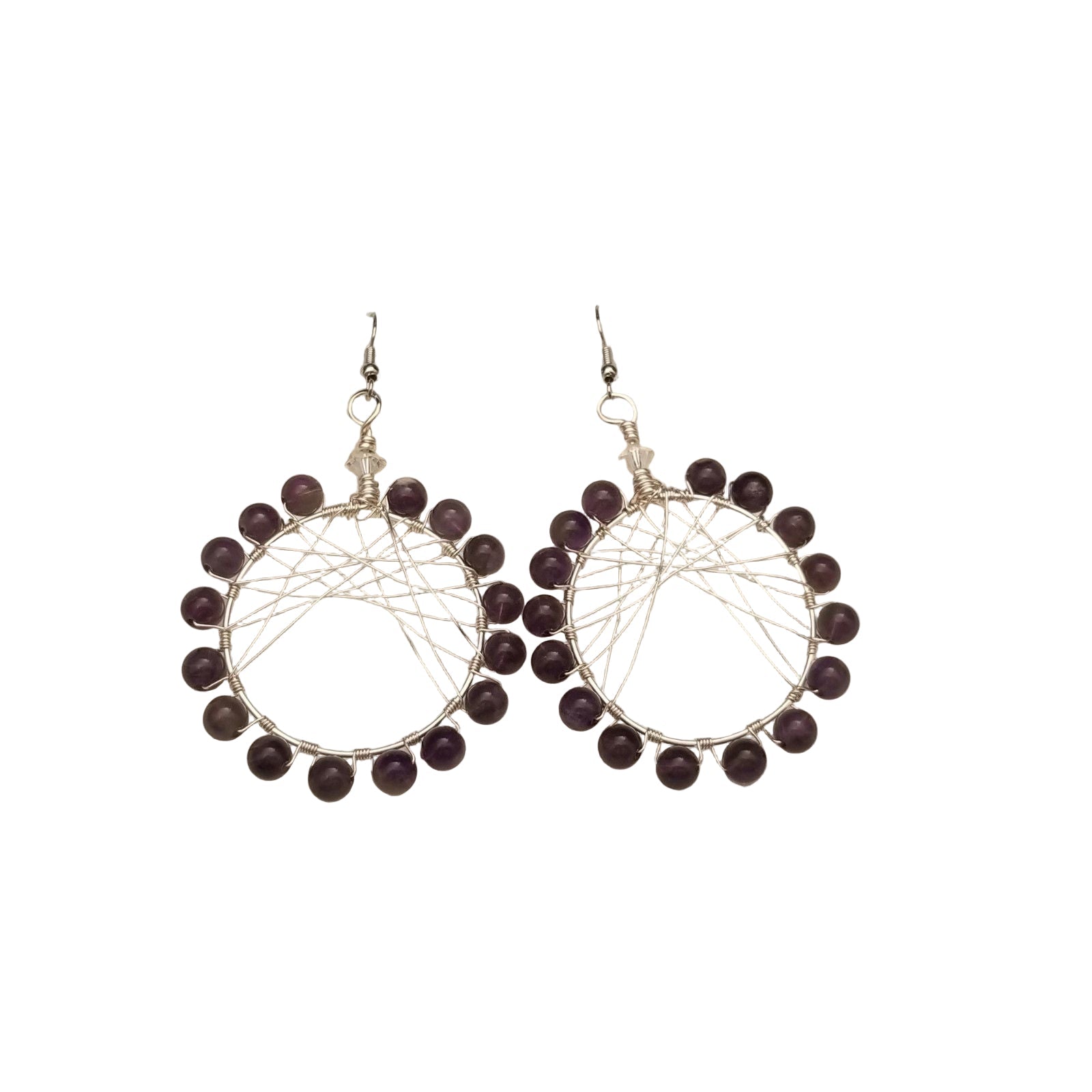Amethyst Dreamcatcher Hoops - Earrings