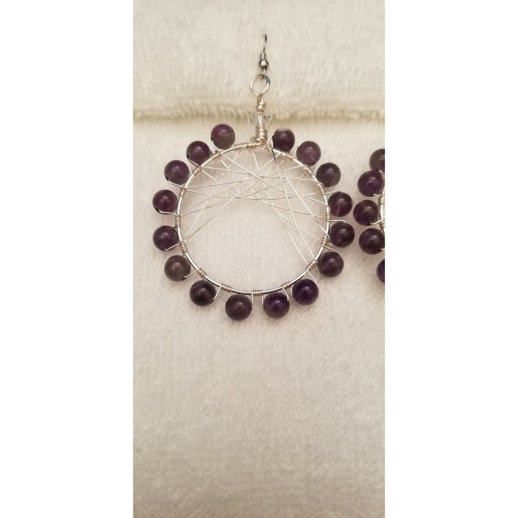 Amethyst Dreamcatcher Hoops - Earrings