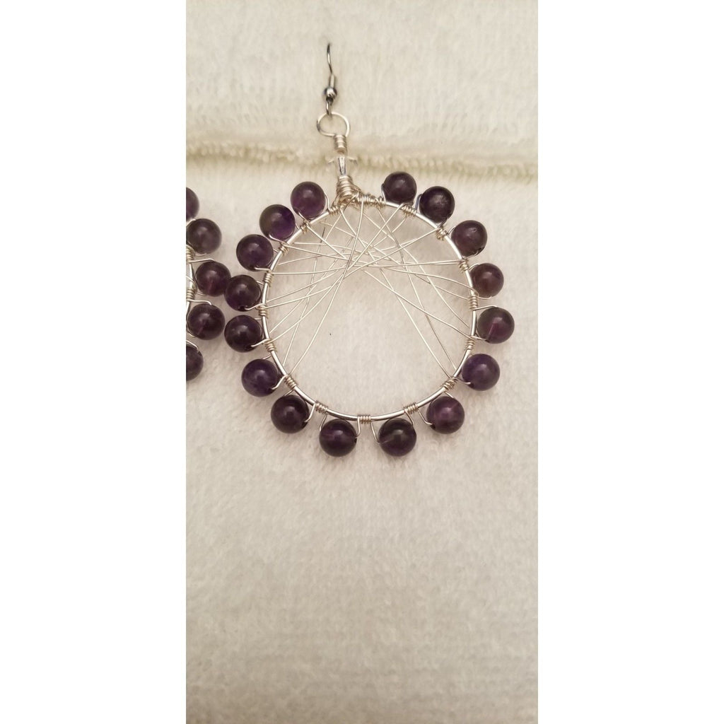 Amethyst Dreamcatcher Hoops - Earrings