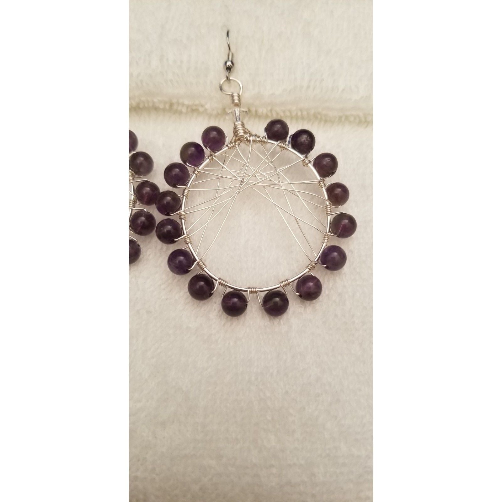 Amethyst Dreamcatcher Hoops - Earrings