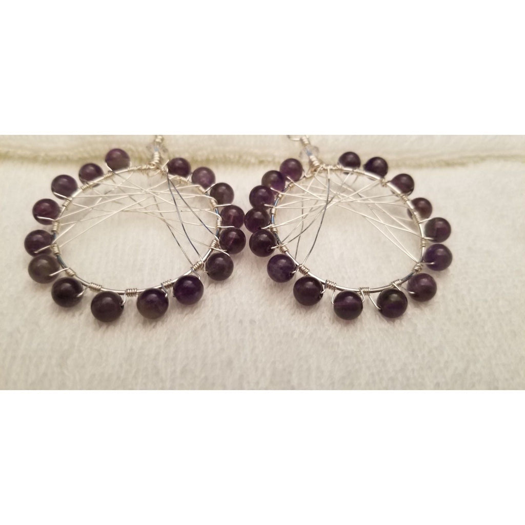 Amethyst Dreamcatcher Hoops - Earrings