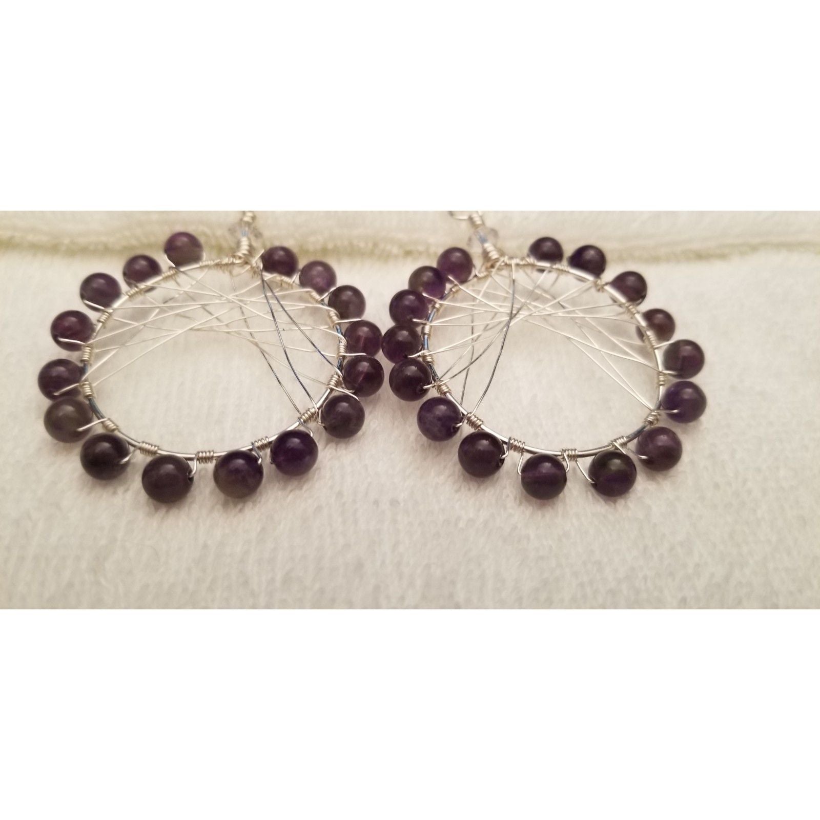 Amethyst Dreamcatcher Hoops - Earrings