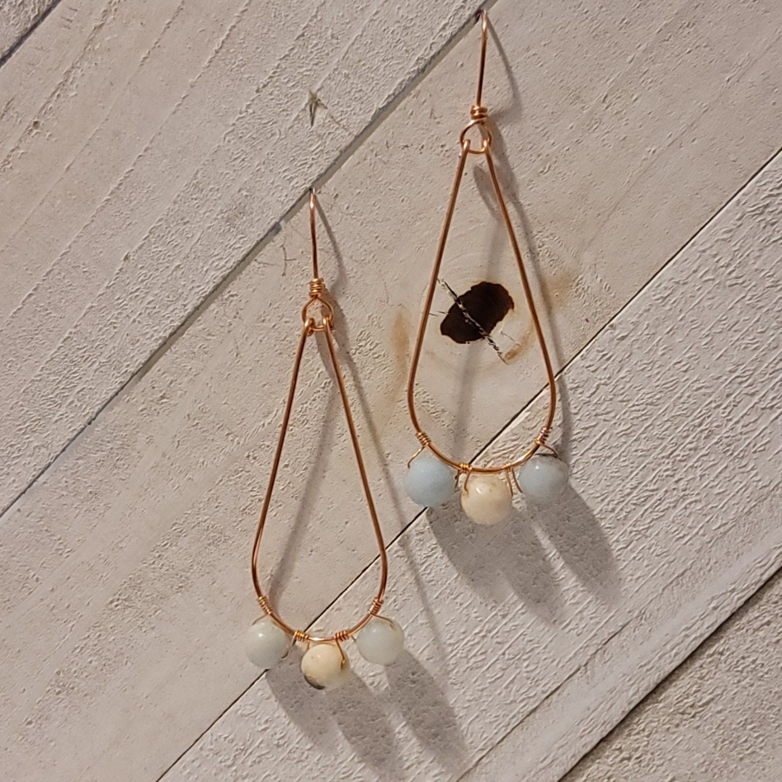 Amazonite Copper Earrings - Earrings