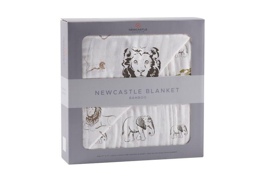 Hear Me Roar Lion Rhinos Elephants Bamboo Newcastle Blanket - Artisan Home Decor