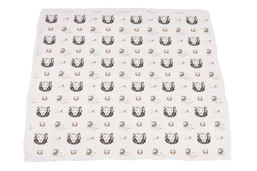 Hear Me Roar Lion Rhinos Elephants Bamboo Newcastle Blanket - Artisan Home Decor