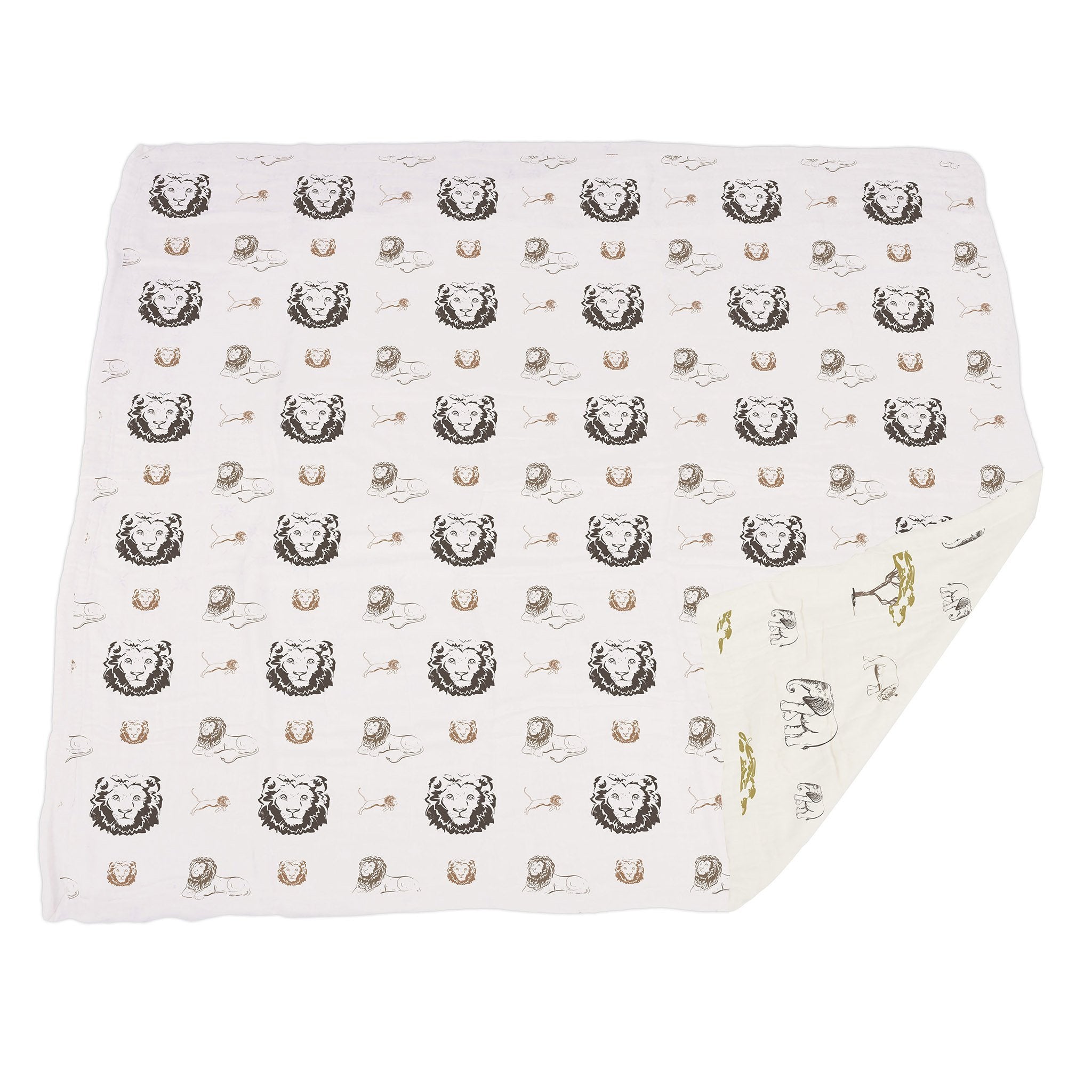 Hear Me Roar Lion Rhinos Elephants Bamboo Newcastle Blanket - Artisan Home Decor
