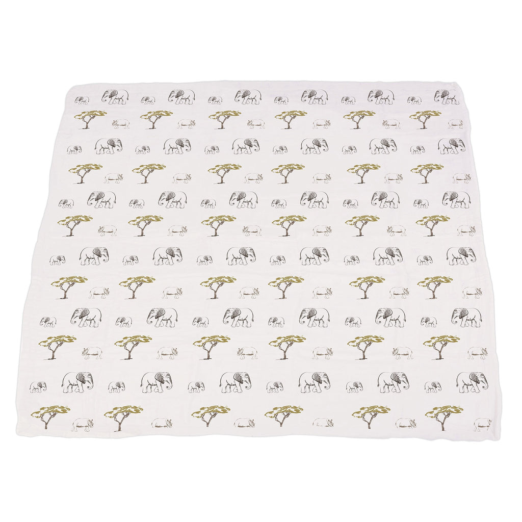 Hear Me Roar Lion Rhinos Elephants Bamboo Newcastle Blanket - Artisan Home Decor