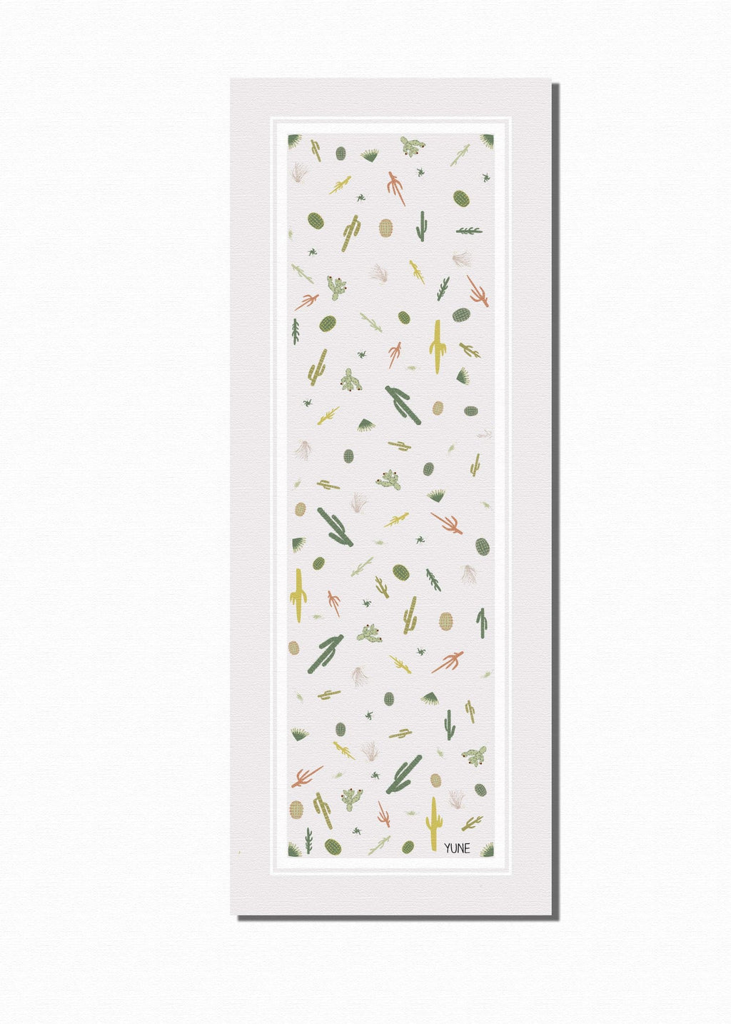 Desert Cactus Yoga Mat 6mm - Botanical cactus and succulent pattern